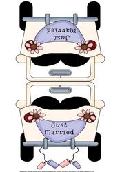 Just Married Wedding Car Shaped Card