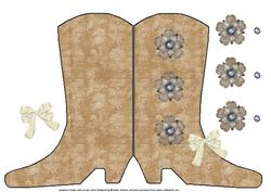 Brown Boot Shaped Card