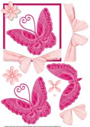 Pink Butterfly and Bow Step by Step Topper