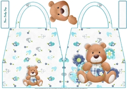 Bear New Baby Boy Handbag Shaped Card