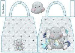 Elephant New Baby Boy Handbag Shaped Card