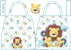 Lion New Baby Boy Handbag Shaped Card