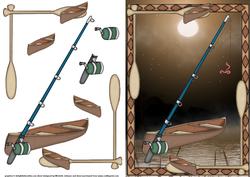 Night Fishing Card Front with Decoupage