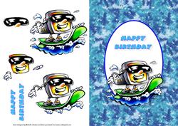 Computer Surfing Quick Card Front with Decoupage