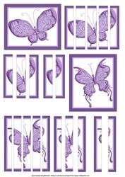 2 Purple Butterfly Stackers