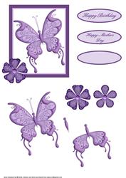 Purple Butterfly Decoupage Topper 2
