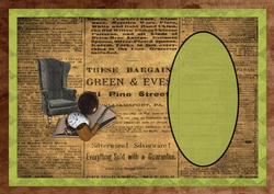Vintage Pocket Watch, Armchair and Book Insert