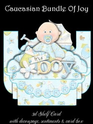 Caucasian Bundle Of Joy Boy Shelf Card Kit With Card Box