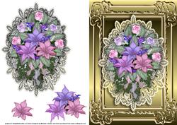 Floral Bouquet Quick Card Front with Decoupage