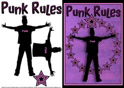Punk Rules Quick Card Front with Decoupage