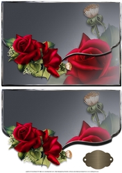 Velvet Roses Fancy Scalloped Edge Envelope Card