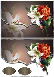 Lilies and Berries Fancy Scalloped Edge Envelope Card