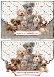 Doggie Best Friends Fancy Scalloped Edge Envelope Card
