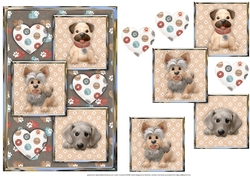 Doggies Three Square Quick Card