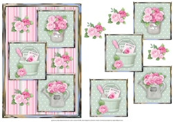 Garden Roses Three Square Quick Card