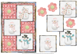 Snow Family Girl Three Square Quick Card