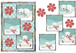 Polar Bears Three Square Quick Card