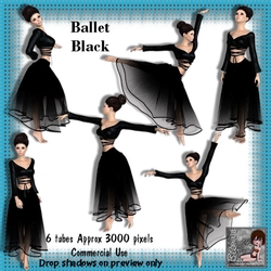 6 Ballet Dancer in Black Poser Tubes