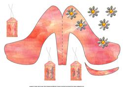 Daisy Shoe Shaped Card with Decoupage