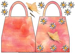 Daisy and Butterfly Bag Shaped Card
