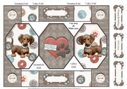 Doggies 1 Octagon Folded Pop-up Card