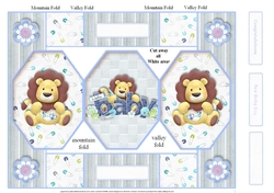 New Baby Boy Octagon Folded Pop-up Card 