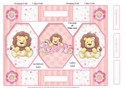 New Baby Girl Octagon Folded Pop-up Card