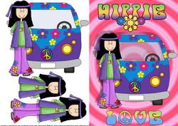 Hippie Love Quick Card Front with Decoupage