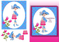 Mum to Be 2 Quick Card Front with Decoupage Pink