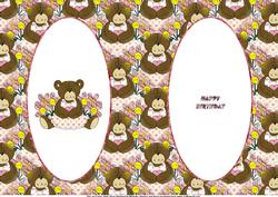Little Bear Girl Birthday Insert