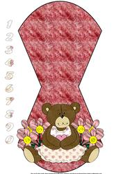 Little Bear Girl Wobble Card with Ages