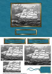 Old Sailing Ship Quick Card Front with Pyramage