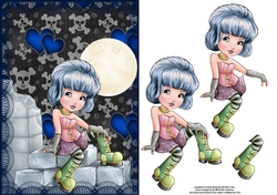 Pretty Goth Girl 1 Card Front