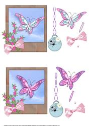 2 Beautiful Butterfly Step by Step, Decoupage Topppers