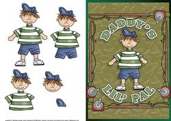 Daddys Lil' Pal Fishing Rod Quick Card Front with Decoupage
