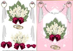 Wedding Day Bouquet Quick Card Front with Decoupage