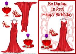 Be Daring in Red Quick Card Front with Decoupage