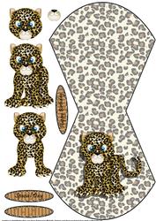 Cute Leopard Wobble Card