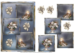 Candles And Poinsettia Three Square Card Front