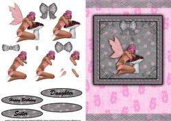Tired Fairy Quick Card Front with Decoupage