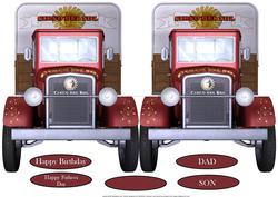 Old Red Truck Quick Shaped Card