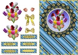 Tulips with Love Quick Card with Decoupage