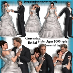 6 Caucasian Bridal Wedding Poser Tubes