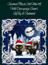 Christmas Black Cats Mini Kit