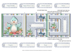 Little Blue Bird T-step Tri Fold