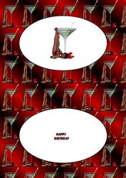 18th or 21st Bunny Girl Laying Landscape Birthday Insert