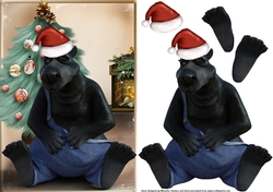 Merry Christmas From Snuggles The Black Bear Card Front