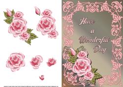 Wonderful Day Rose Quick Card Front with Decoupage