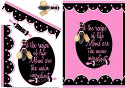 Recipe of Life Mom Pink Quick Card Front with Decoupage