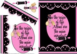 Recipe of Life Mom Black Quick Card Front with Decoupage